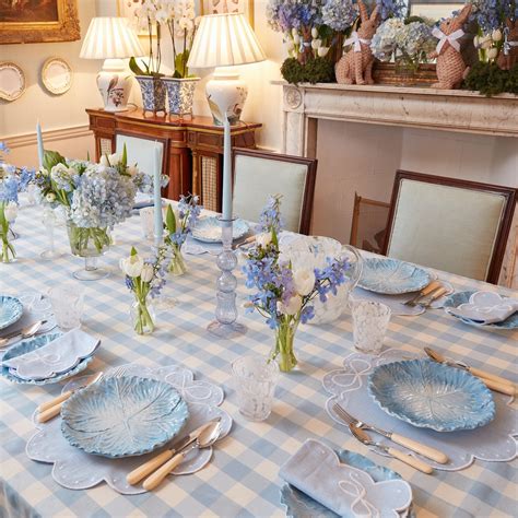 blue gingham party decorations|More.